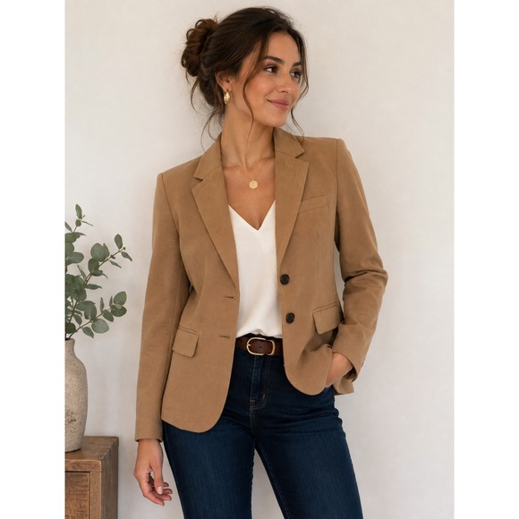 Merona Jackets & Blazers - Classic Camel Blazer Old Money Preppy Office Chic Wool Blend Size 2